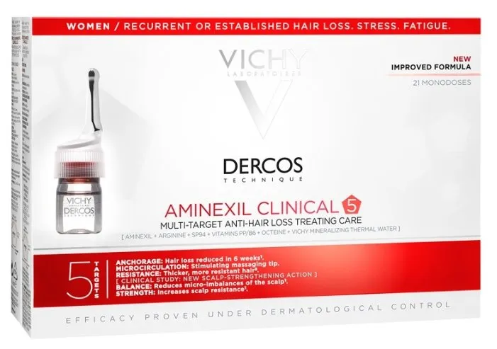Vichy DERCOS AMINEXIL INTENSIVE 5, средство против выпадения волос для женщин, количество отзывов: 10