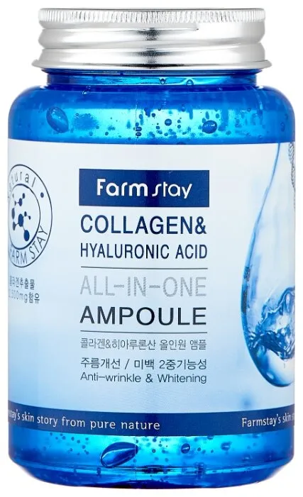 Farmstay All-In-One Collagen & Hyaluronic Acid Ampoule Сыворотка для лица с гиалуроновой кислотой и коллагеном, количество отзывов: 8
