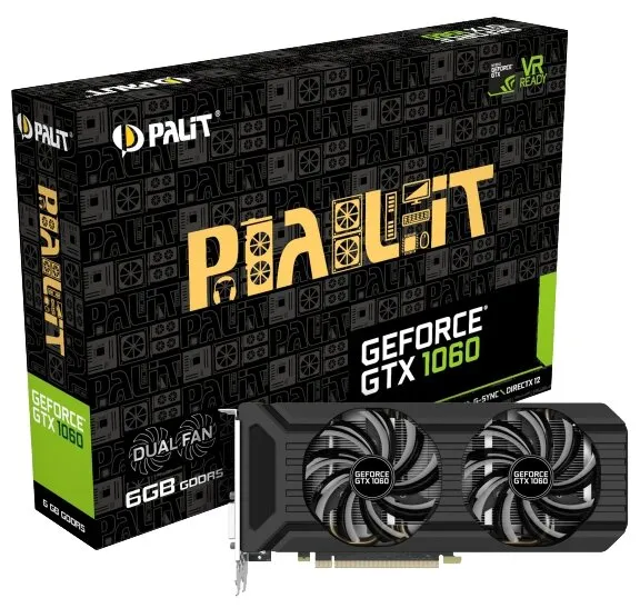 Видеокарта Palit GeForce GTX 1060 1506MHz PCI-E 3.0 6144MB 8000MHz 192 bit DVI HDMI HDCP Dual (NE51060015J9-1060D), количество отзывов: 9