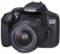 Отзыв на Зеркальный фотоаппарат Canon EOS 1300D Kit: сделанный, малый, зеркальный, пластмассовый