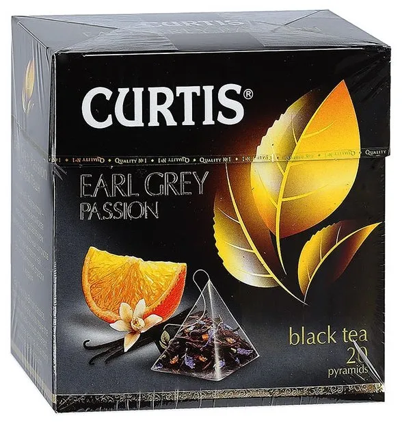 Чай черный Curtis Earl Grey Passion в пирамидках, количество отзывов: 10