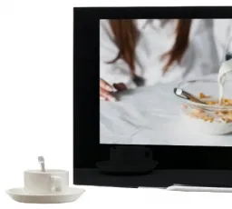 Плюс на Телевизор AVEL AVS220W (чёрный): кухонный, подключенный, водонепроницаемый, влагозащищенный