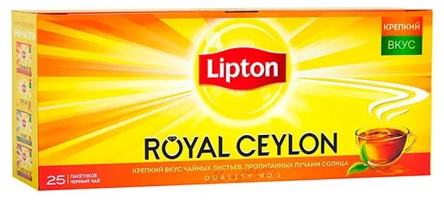 Чай черный Lipton Royal Ceylon в пакетиках, количество отзывов: 10