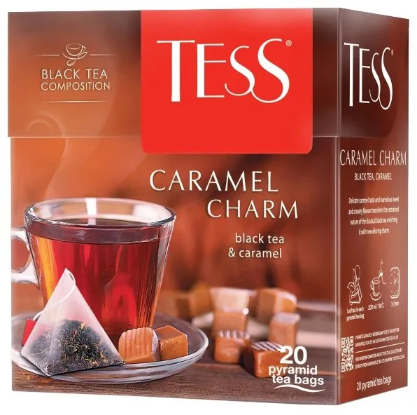 Чай черный Tess Caramel charm в пирамидках, количество отзывов: 10
