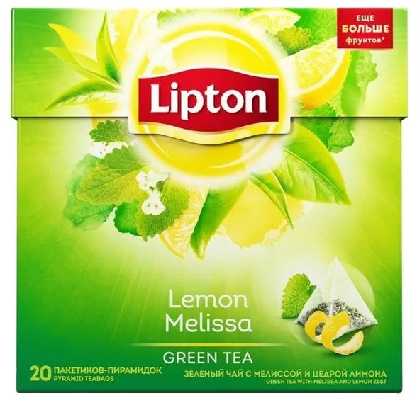 Чай зеленый Lipton Lemon Melissa в пирамидках, количество отзывов: 10