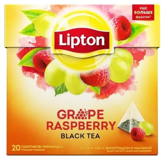 Чай черный Lipton Grape Raspberry в пирамидках, количество отзывов: 10