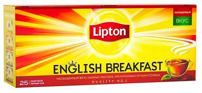 Чай черный Lipton English Breakfast в пакетиках, количество отзывов: 12
