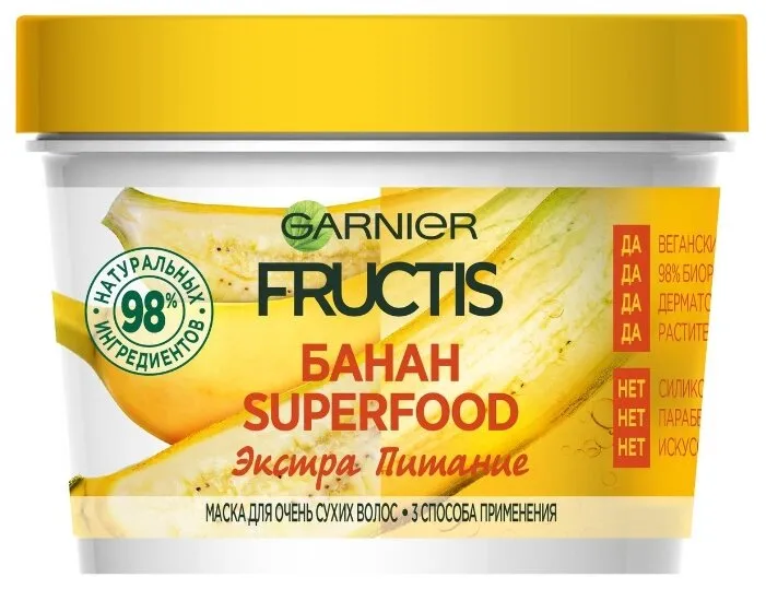 GARNIER Маска 3 в 1 для очень сухих волос Fructis SuperFood Банан, количество отзывов: 9